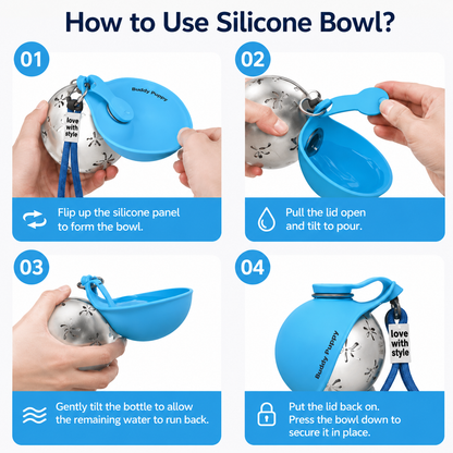 TrueBare™ Dog Water Bottle with Bowl
